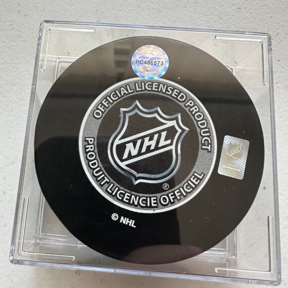 MARIO LEMIEUX SIGNED PITTSBURGH PENGUINS AUTOGRAPHED NHL PUCK IN CASE W/COA 841 - Picture 2 of 7